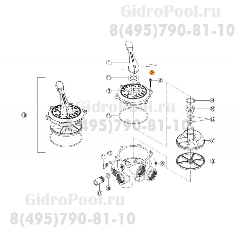Штифт-фиксатор ручки прекл. режимов 6-ти поз вентиля (1 1/2