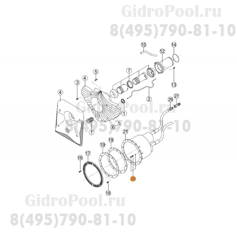 Сальник для герметиз.трубки капил.для пневмоуправл.противот. HIDROJET Kripsol RCC.020.A/RUSS0020.00R