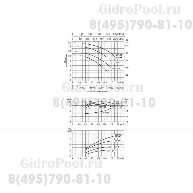 Насос (15кВт 380B 240 м3/ч h 10м в.ст.) Mayer Schwimmbad FSE100-80-160/15T