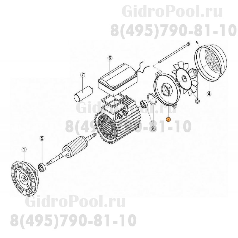 Крышка задняя эл.двигателя насоса OK-100 (МЕС -71) Kripsol (7302.A/RBM1020.23R/RMOT0002.02R)