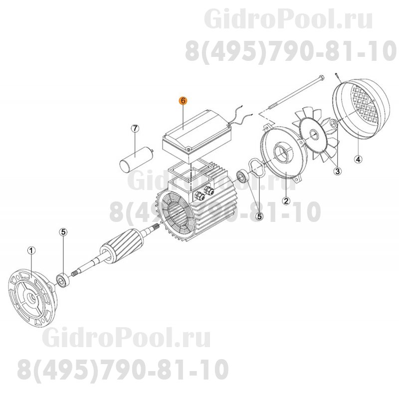 Крышка коробки распаячной насоса KA/KAP-550 (MEC-100) Kripsol (6408.A)