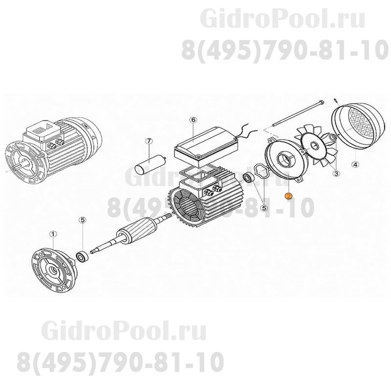 Крышка задняя эл.двиг.насоса KS-150,300(МЕС -80) под подшип. Kripsol 6204/RMOT0002.03R/RBM1020.33R