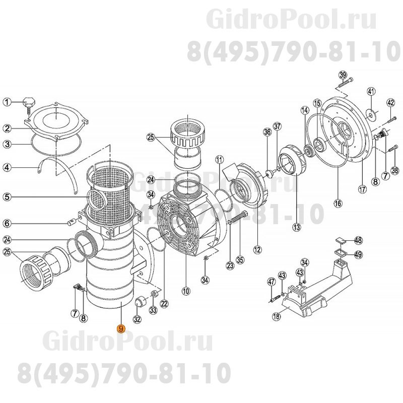 Корпус префильтра насоса KAP Kripsol RKA 090.A/RBH0014.00R//RPUM0009.00R