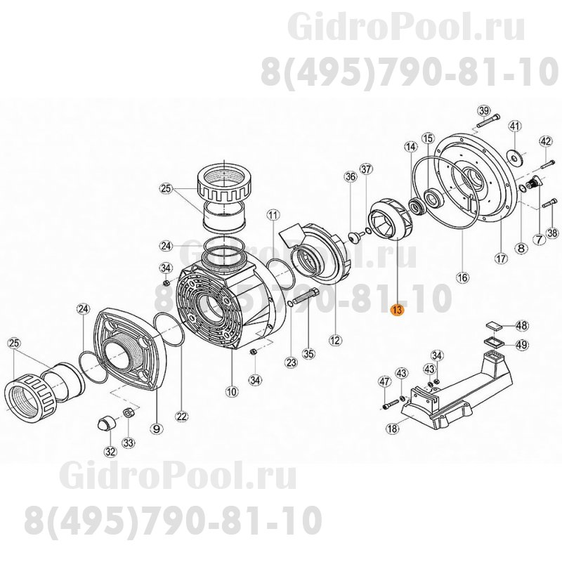 Крыльчатка насоса KA,KAP-250 Kripsol RKA 130.A/RBH0007.12R/RPUM0013.15R