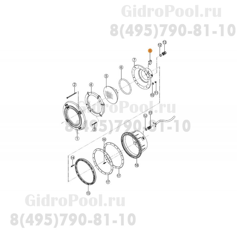 Скоба-фиксатор прожектора в нише закладной прожекторов PHM-300, PLM-300 Kripsol RPN 089.A