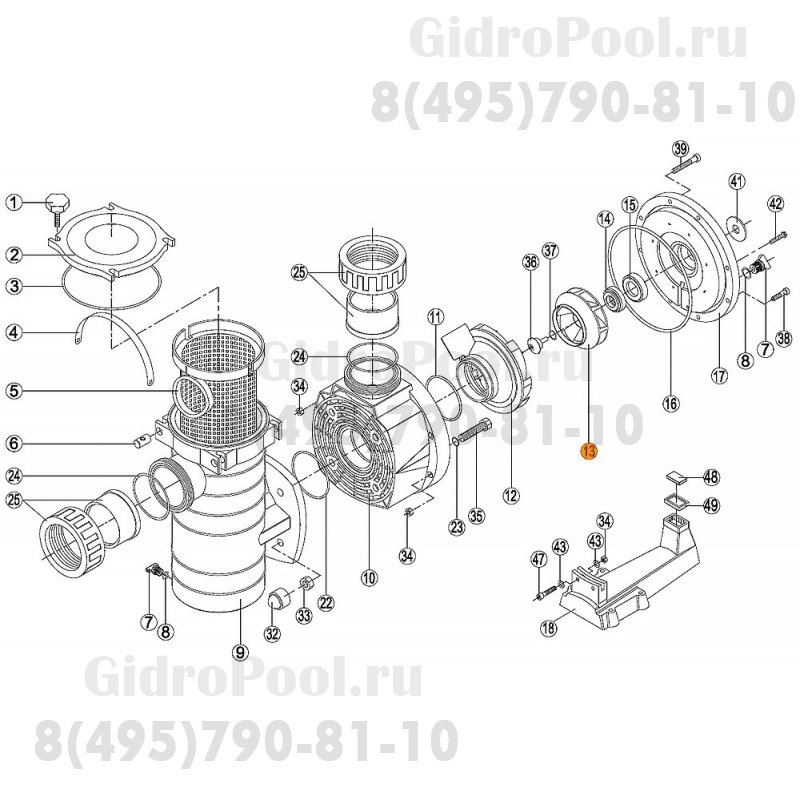 Крыльчатка насоса KAN-1000 Kripsol RKN 133.A/RBH0007.23R /RPUM0013.26R