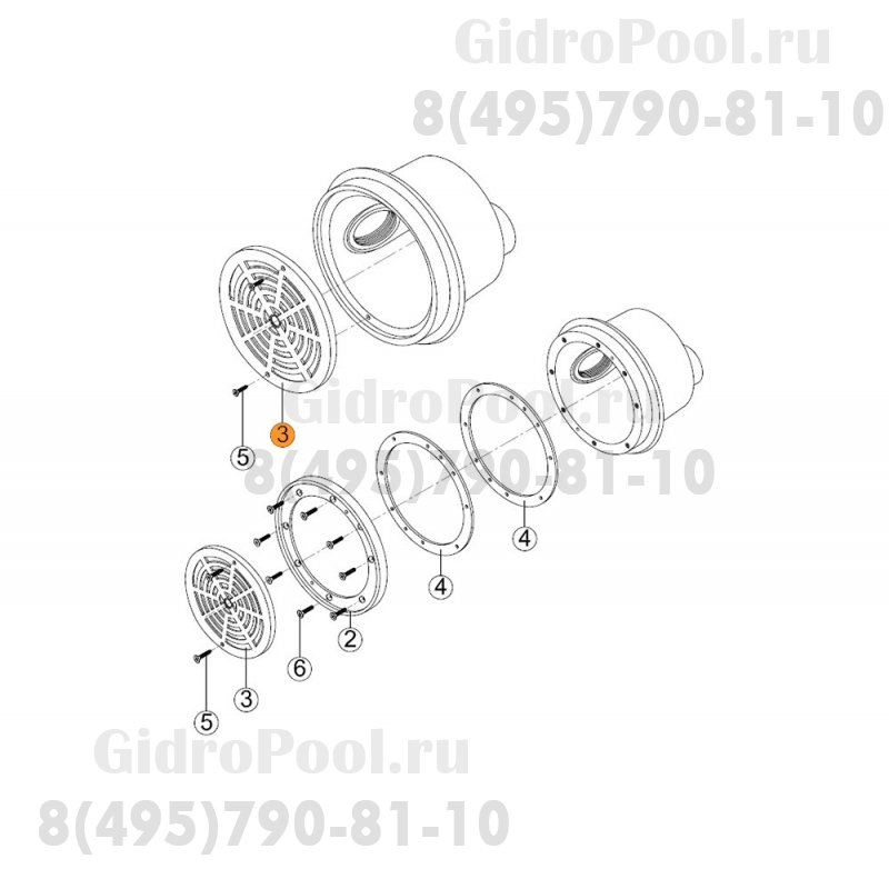 Решетка донного слива SRP, SRPL Kripsol RRP 030.A/RDRP0003.00R
