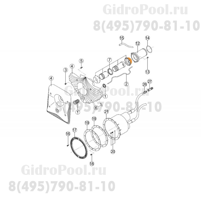 Полусфера (внутренняя) шарнира сопла противотока HIDROJET Kripsol RCC 011.A