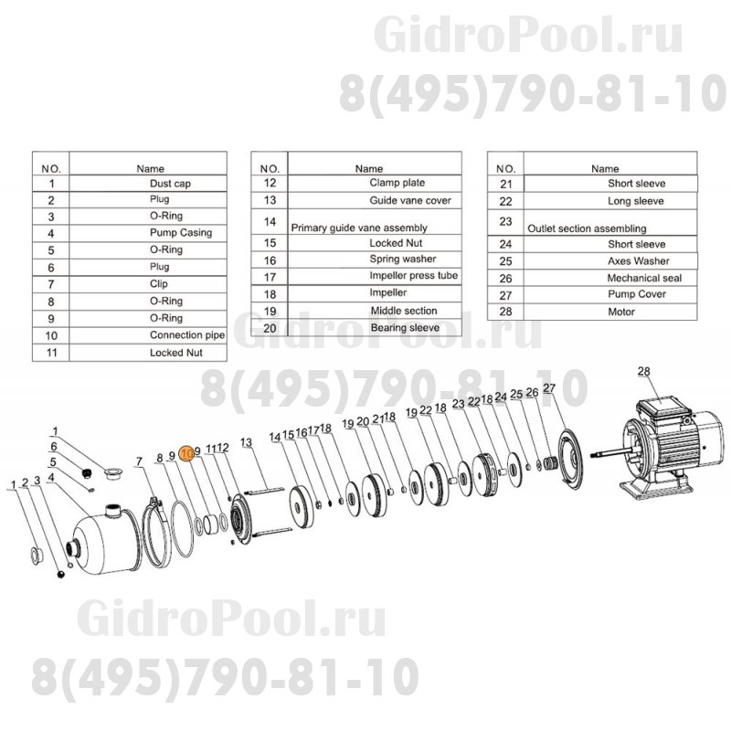 Втулка аппарата направляющего насоса CMF4-50-H24 Mayer Schwimmbad LX A27010004