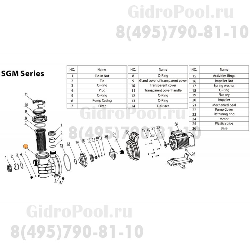 Корпус насоса SGM Mayer Schwimmbad LX A01080088