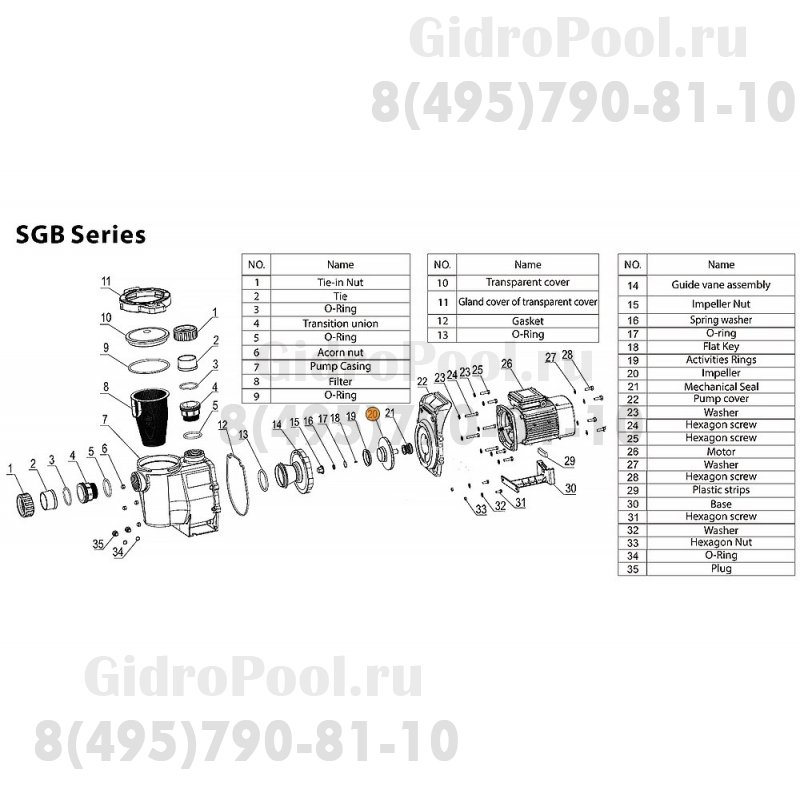 Рабочее колесо насоса SGB200 Mayer Schwimmbad LX A03050348