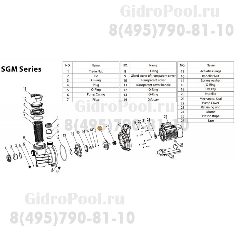 Рабочее колесо насоса SGM050 Mayer Schwimmbad LX A03050472