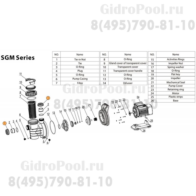 Гайка муфты d50 насоса SGM Mayer Schwimmbad LX A31020006