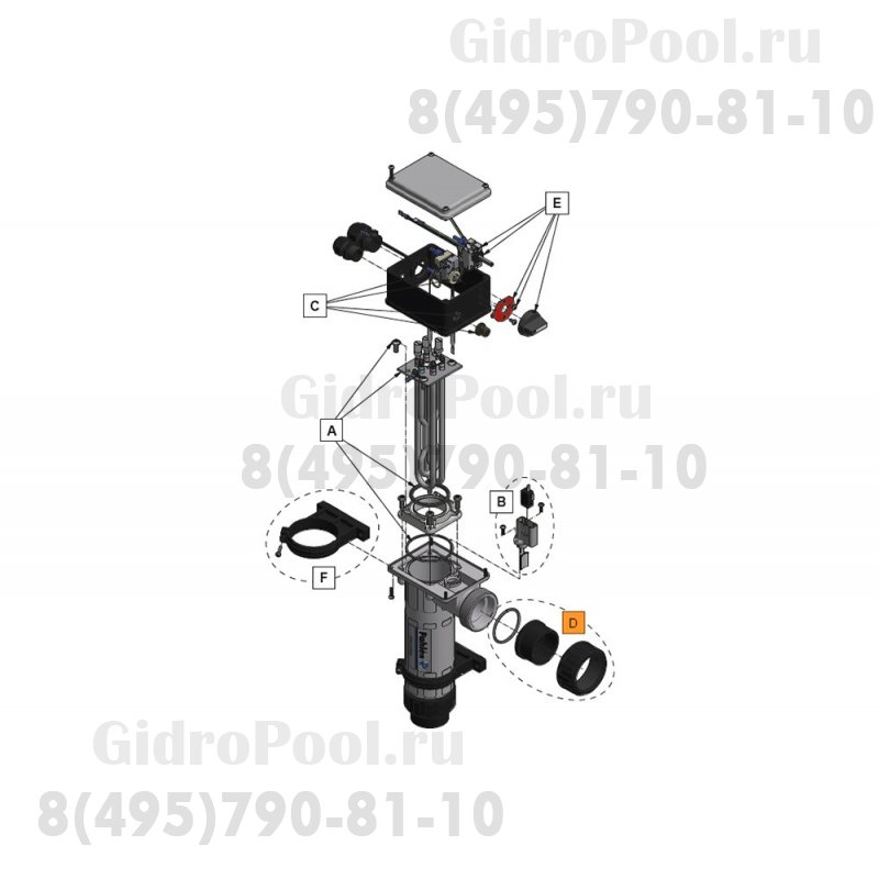 Муфта электронагревателя (пласт. корпус) с датчиком потока(2 шт)Pahlen (19970504+97050+97040/632136)