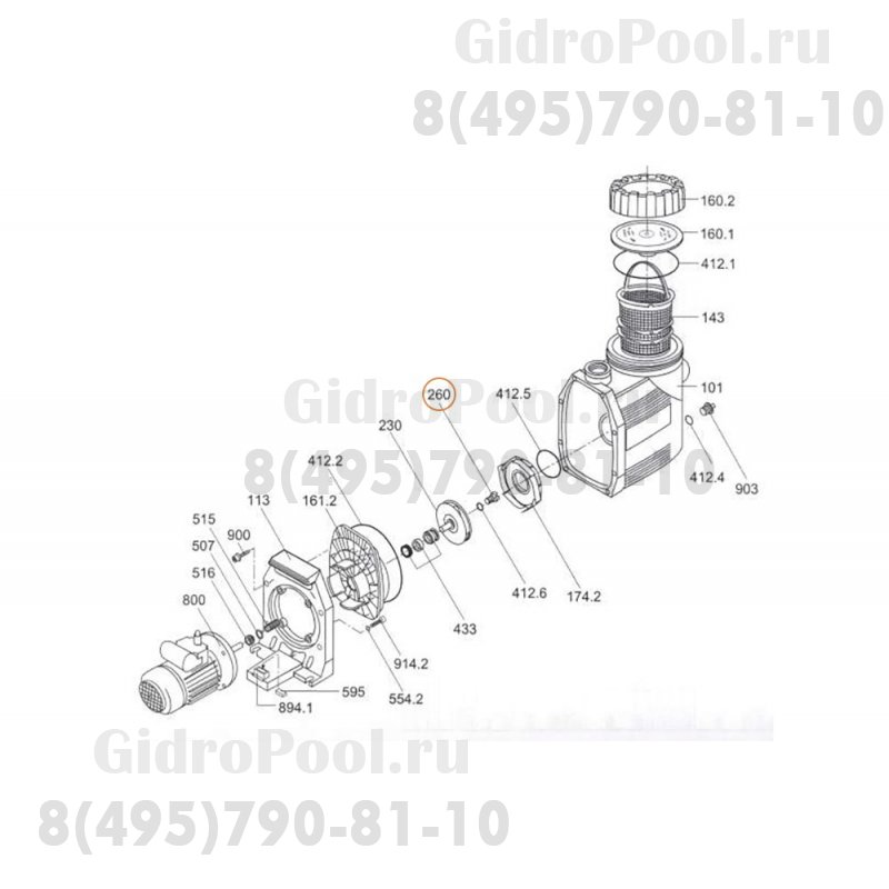 Винт крепления крыльч. к валу насоса Badu 90/20 фильтра Cristall D750 Behncke 951019 (2920.326.000)