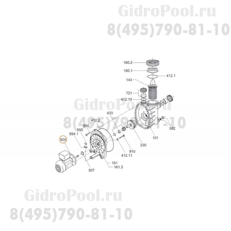 Двигатель к насосу MAGIC 8 фильтра Behncke Cristall D500