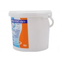 МУЛЬТИЭКТ 6 в 1 многофункциональные медленнорастворимые стаб. табл. хлора в картридже ,100гр.,4 кг