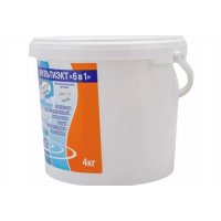 МУЛЬТИЭКТ 6 в 1 многофункциональные медленнорастворимые стаб. табл. хлора в картридже ,100гр.,4 кг