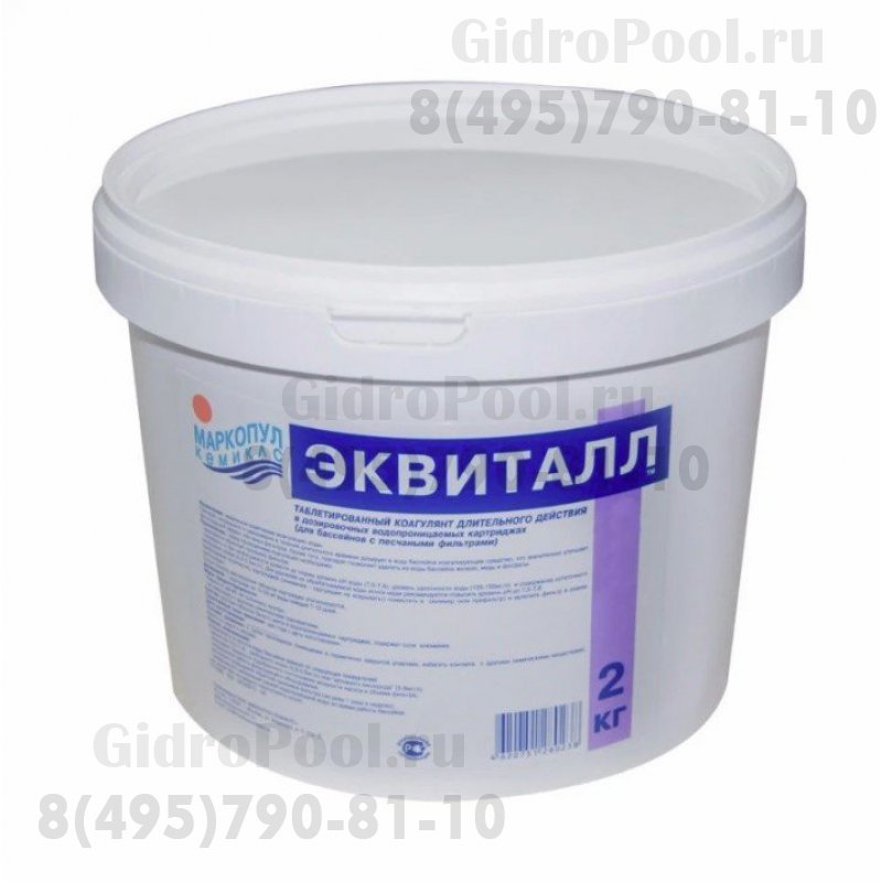 ЭКВИТАЛЛ медленный коагулянт (таблетки в картридже) ведро 2 кг /(1уп=4шт)