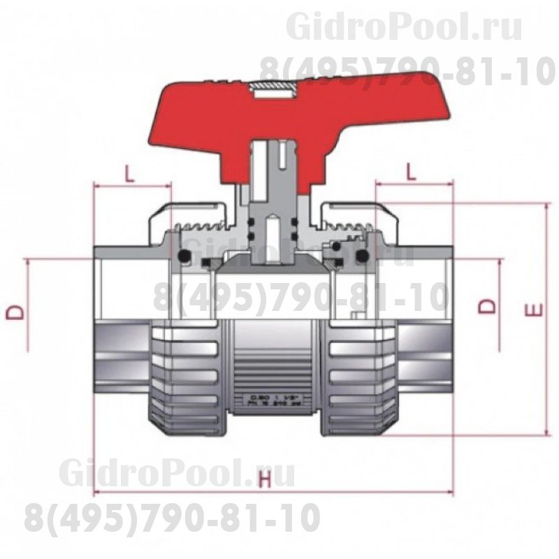 Шаровый кран ПВХ Ø 40 1,6 Мпа
