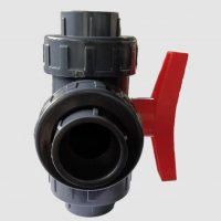 Кран шаровый трехходовой ПВХ 1,0 МПа d_50