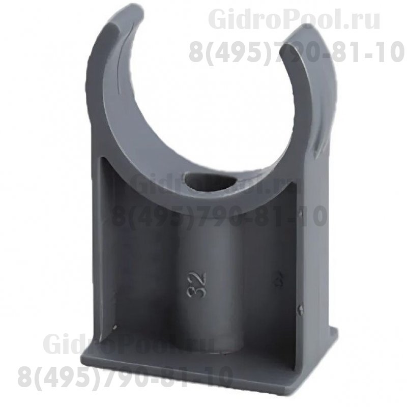 Держатель трубн. ПВХ высокий_d63мм,без клипсы