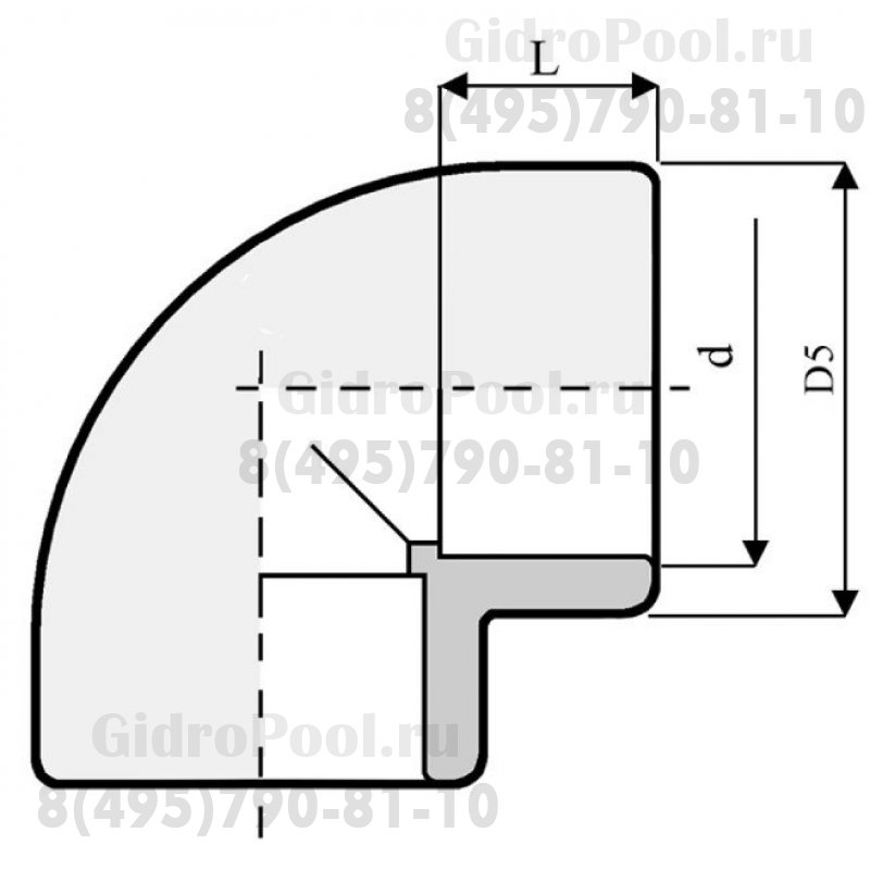 Угол 90 ПВХ 1,6 МПа d_ 40мм