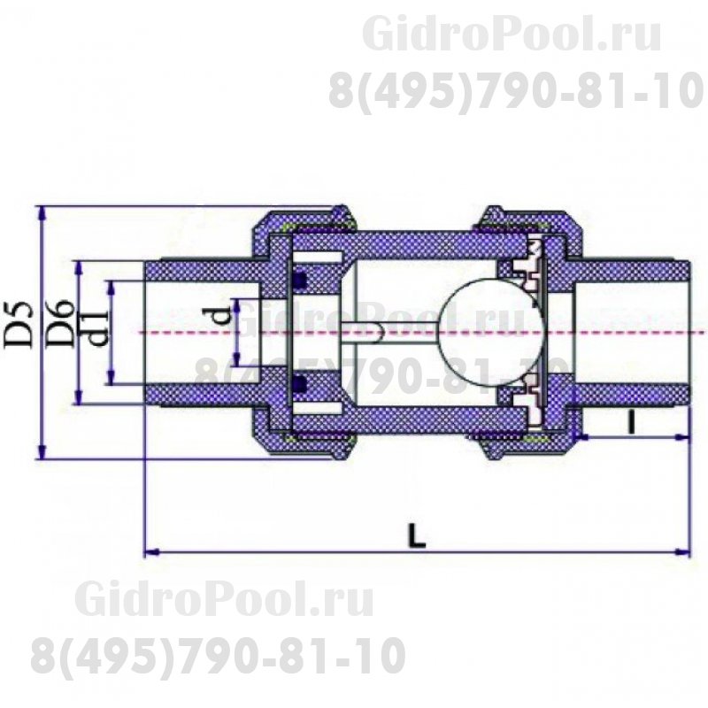 Обрат.клапан ПВХ 1,0 МПа d_63 (без пружины)