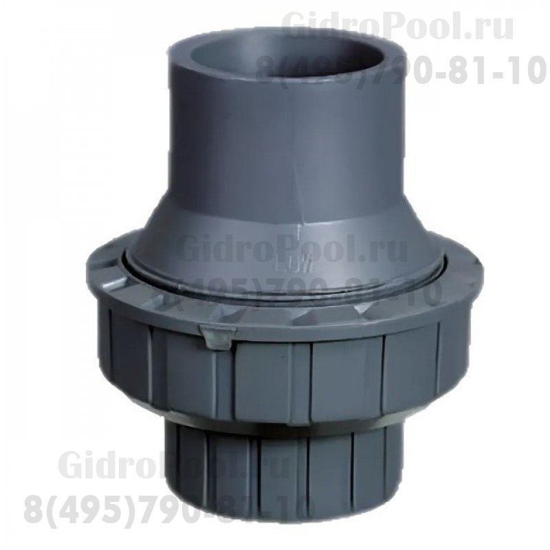 Обрат.клапан 1-муфтовый подпружиненный ПВХ 1,0 МПа d_50