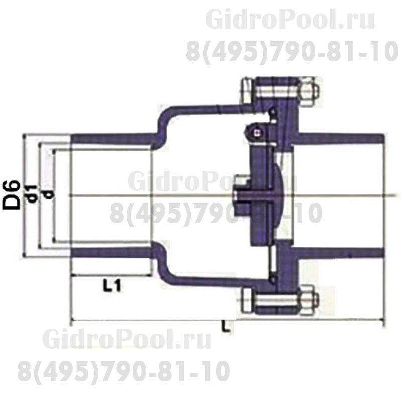 Обрат.клапан мембранный ПВХ 1,0 МПа d_ 90