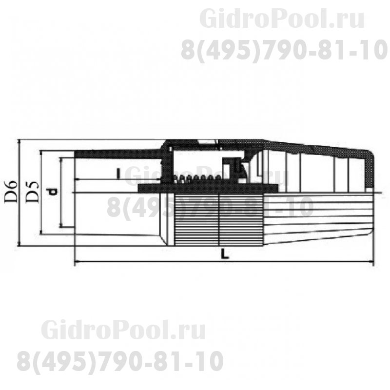 Обрат.клапан с фильтром грубой очистки ПВХ 1,0 МПа d_63