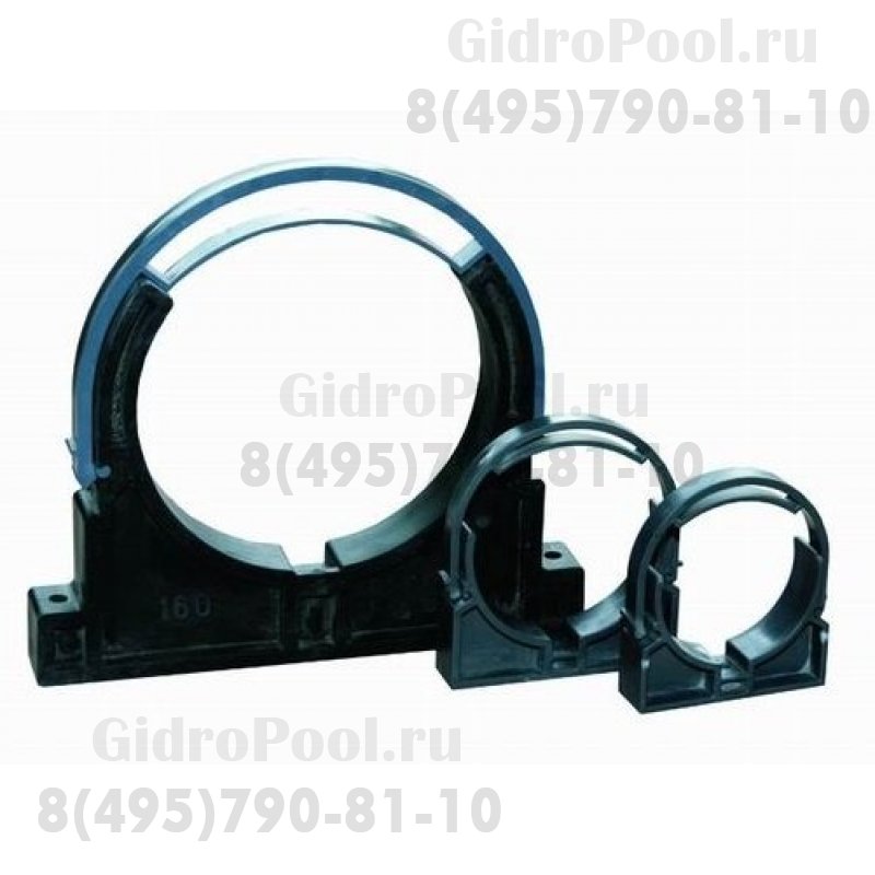 Держатель труб д. 25 пластмассовый (с саморезом и дюбелем)