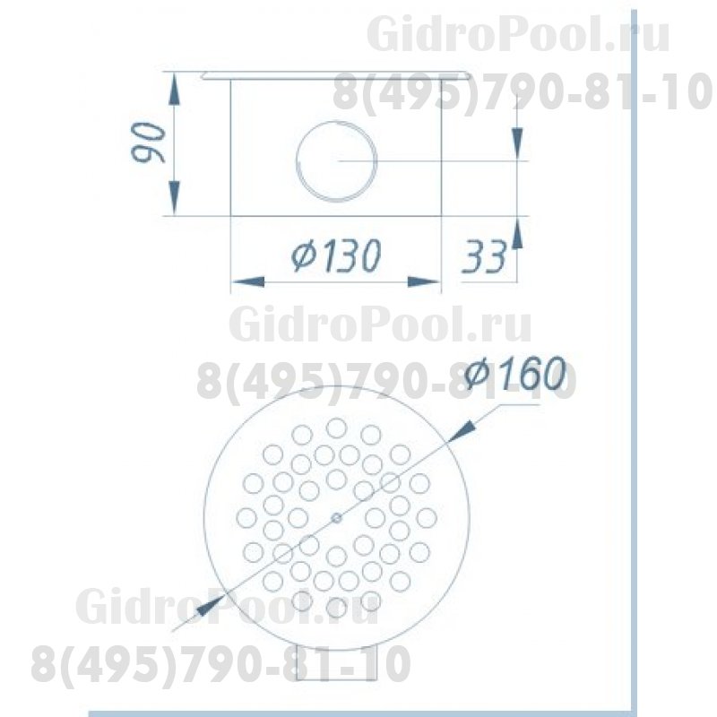 ДОННЫЙ СЛИВ «ЭКОНОМ» / D=160мм