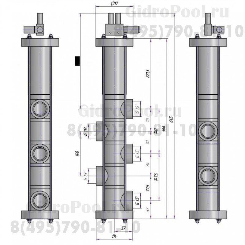 Клапан автоматический 5-ти поз. Ø 63/2