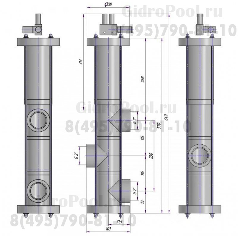 Клапан автоматический 3-х поз. Ø 63/2