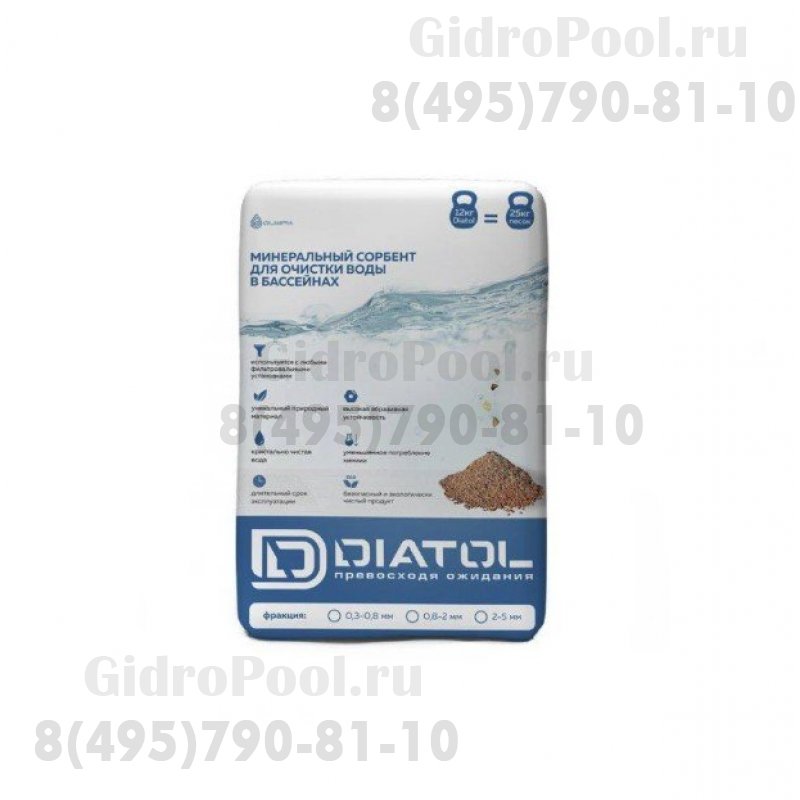 Адсорбирующий материал (минеральный и природный сорбент) Diatol, 0,8-2,0 мм, мешок 12,2 кг