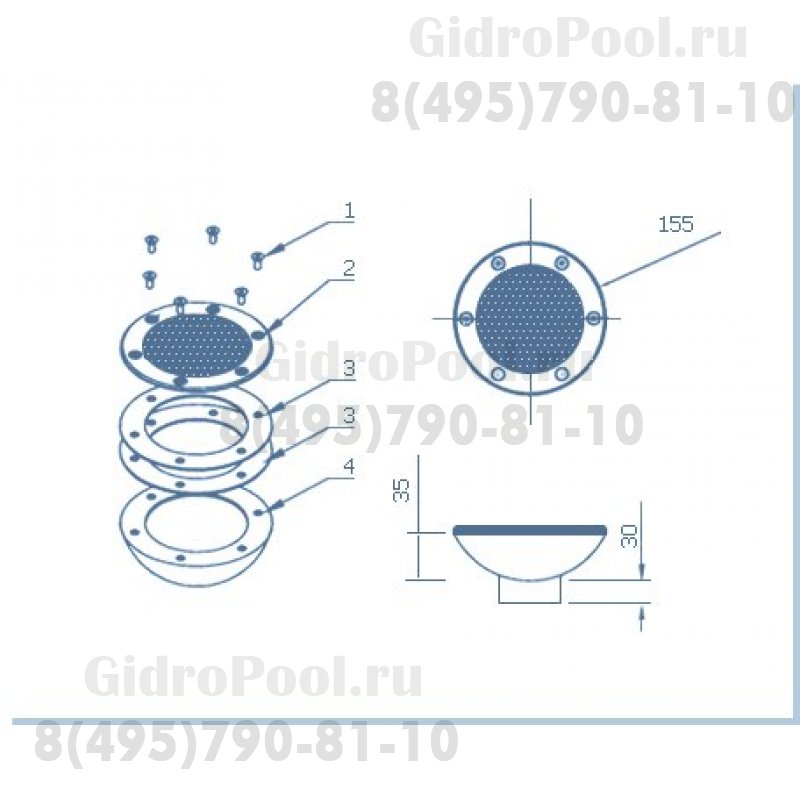 Водозабор  Аква-Техника D=155 мм сетка, L=300 мм 