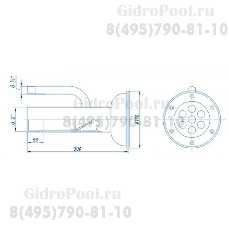 Форсунка впусковая  Аква-Техника гидромассажная c шариком, универс.(пленочный, панельный, композитный)