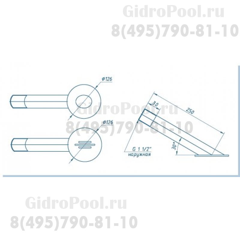 Форсунка впусковая  Аква-Техника «тихая река» рассеивающая,  L=300 мм(пленочный, панельный, композитный)