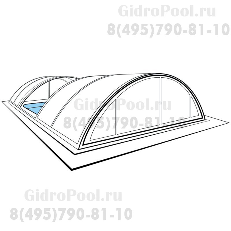 Павильон 500см×1272см×135см 6 секций литой поликарбонат Composit group Стандарт