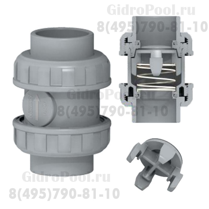 Обратный клапан Nozbart CPVC-021 пружинный  20мм 1/2дюйм. резьба с 1-й стороны