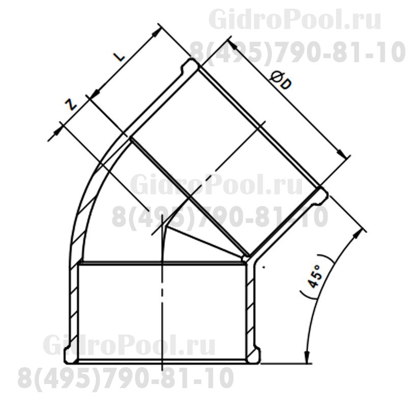 Полуотвод Nozbart F45-020  20мм