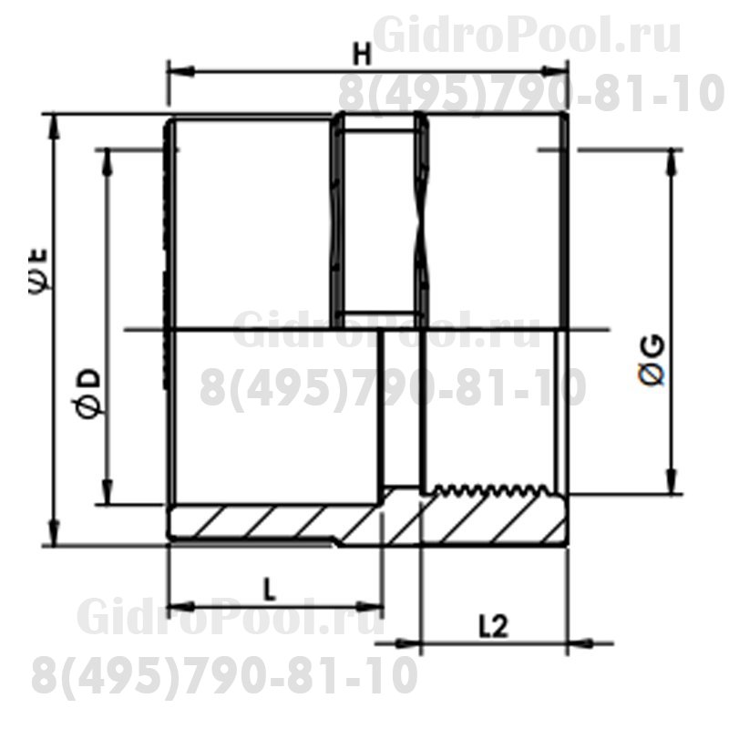 Муфта резьбовой адаптер Nozbart FAD-075 мама 75мм 2 1/2дюйм.