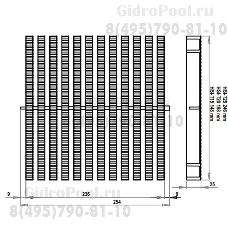 Переливная решетка Nozbart HSI-T15