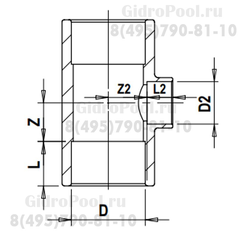 Тройник редукционный Nozbart T110-90  110мм-90мм