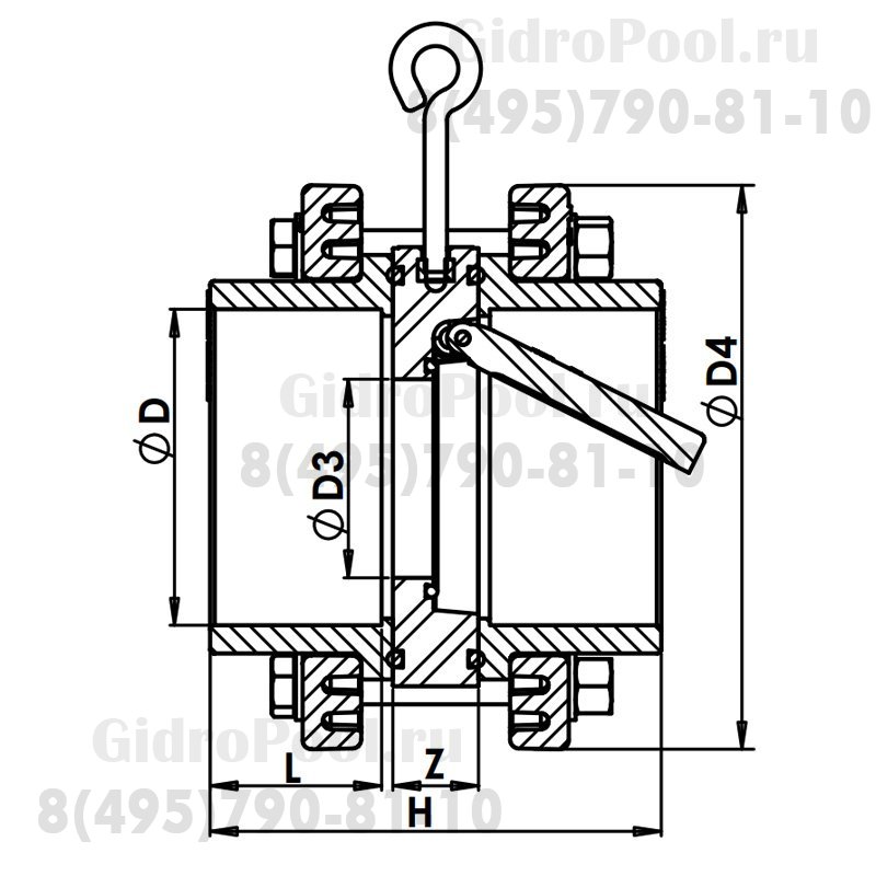 Обратный клапан Nozbart TCC-091 лепестковый  90мм 