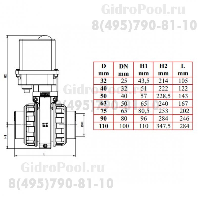 Кран Nozbart VKFE-020 20мм пневматический с фланцем