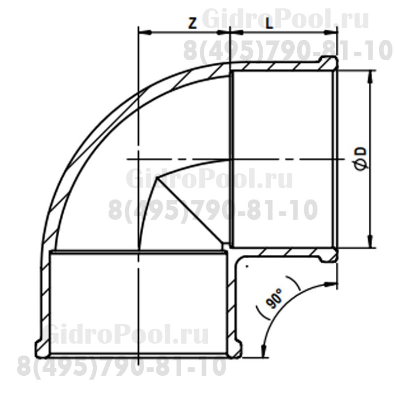 Отвод Nozbart F90-020  20мм