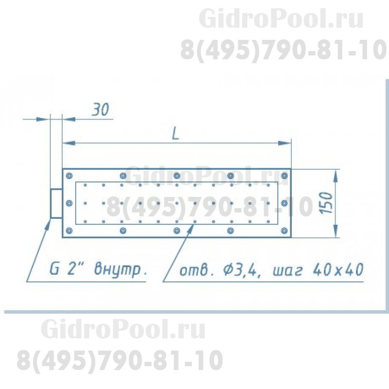 Плато аэромассажное Аква-Техника 150х1000 