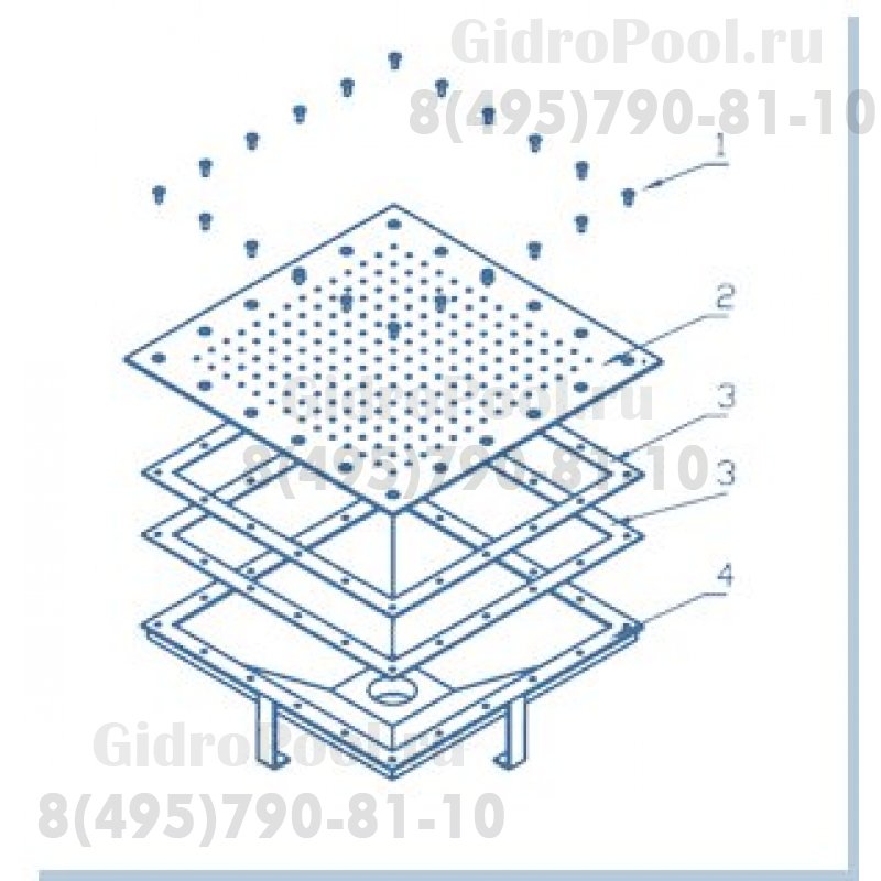 Плато аэромассажное Аква-Техника 400х400 